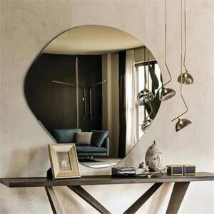 Irregular Wavy Asymmetrical Wall Mirror – 20"x20" Frameless Accent